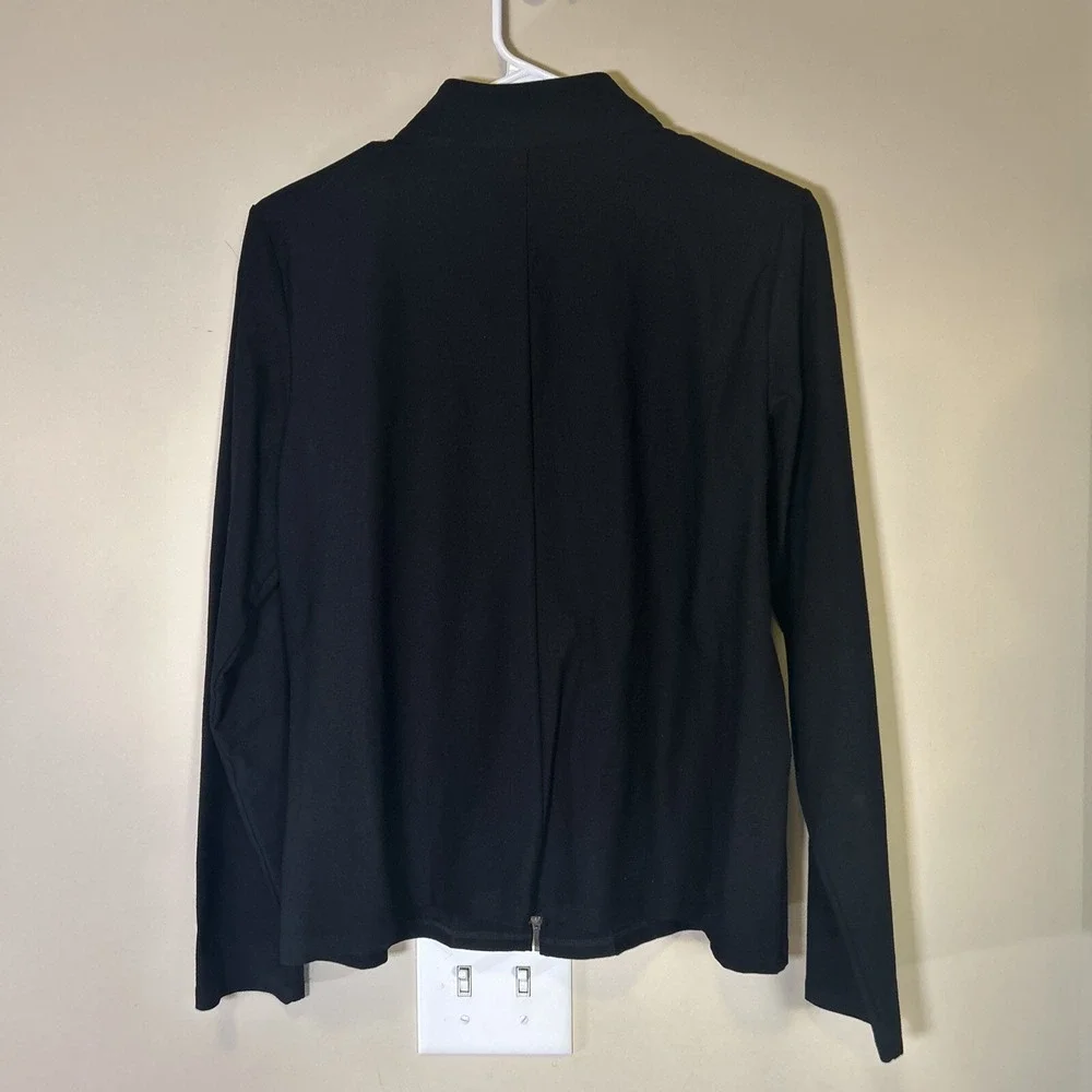 Eileen Fisher Stand Collar Two Way Zip Jacket J0067M‎  Medium